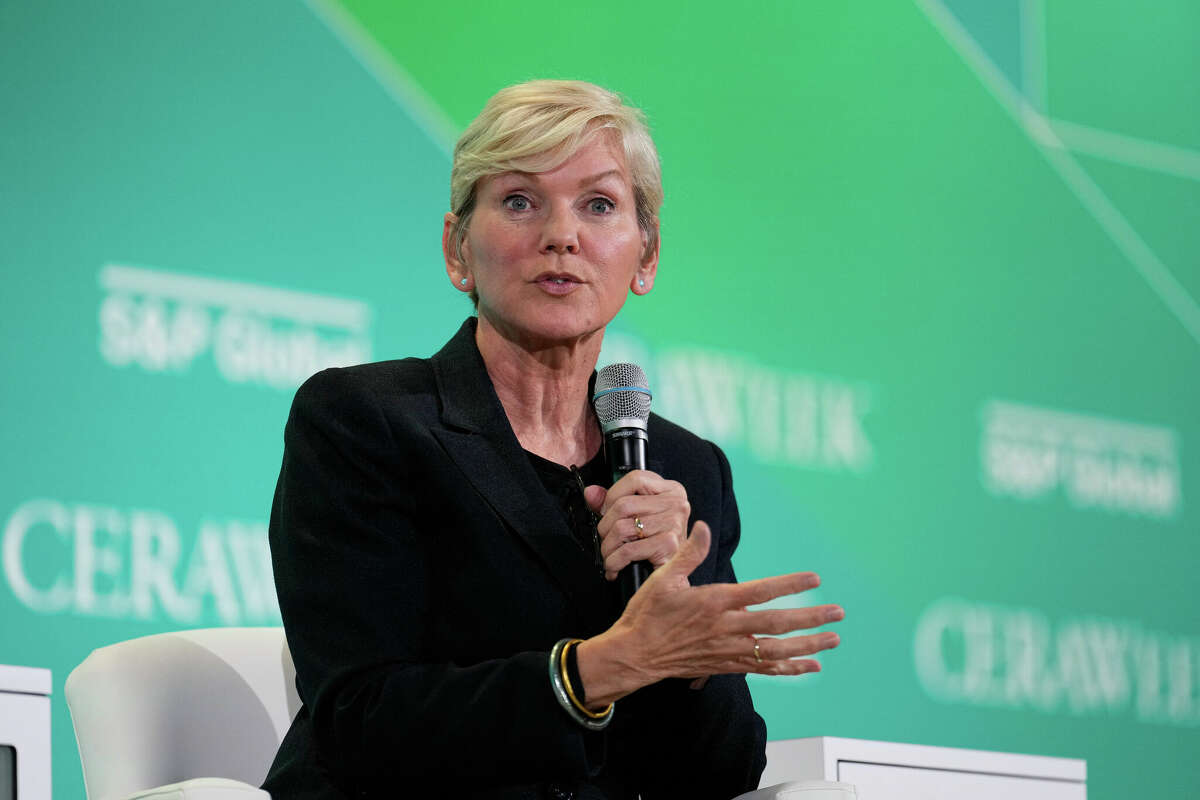 U.S. Energy Secretary Jennifer Ganholm speaks at CERAWeek by S&P Global Wednesday, March 8, 2023, at Hilton-Americas in Houston.