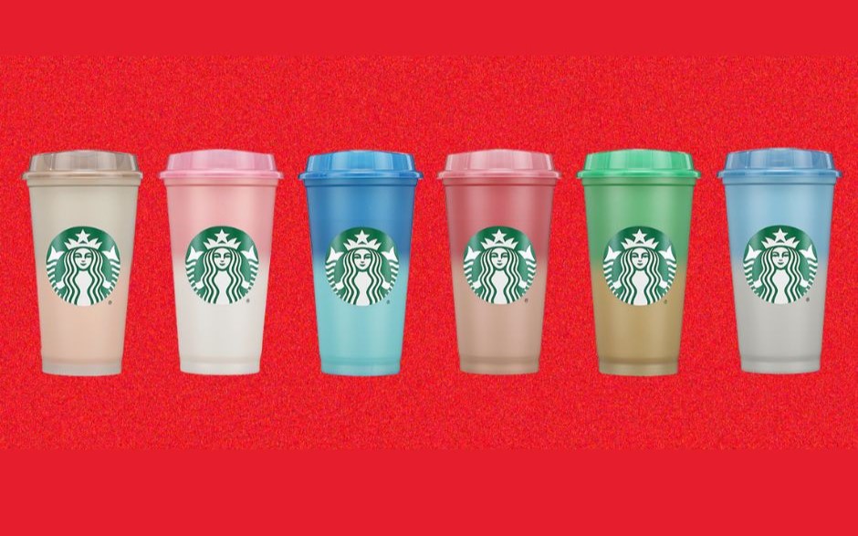 Starbucks Holiday Red Glitter Tumbler 16 Ounce