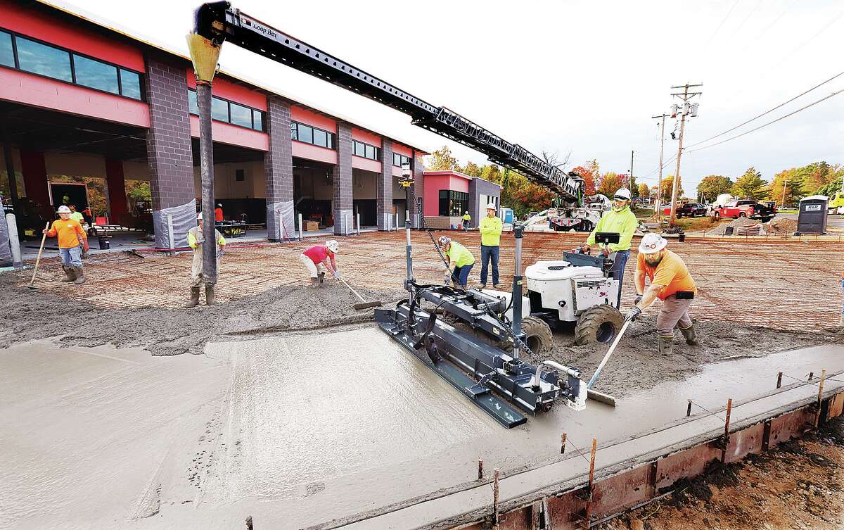 Godfrey fire station sees major concrete pour
