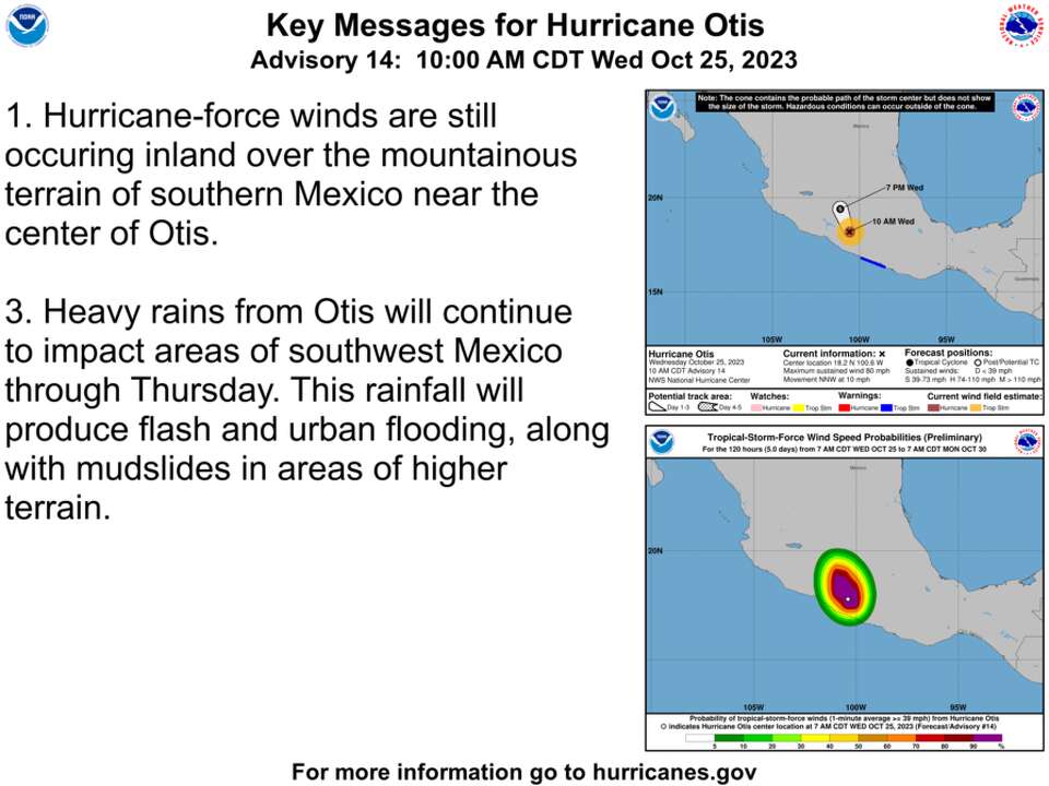 Hurricane Otis path Photos show historic Acapulco landfall