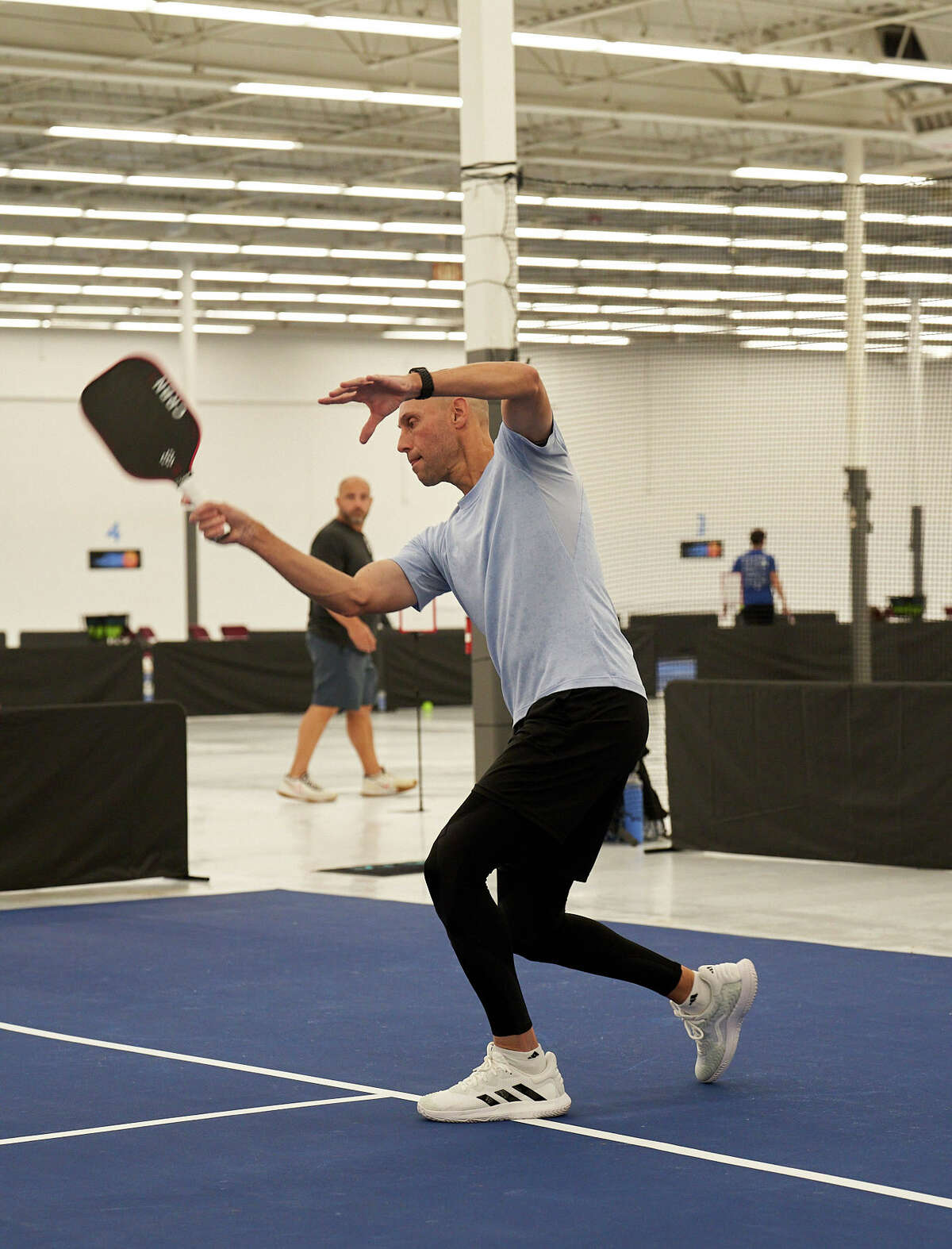 Pickleball pro Steve Rogers takes on Blaze Pickle pro Rudy Meredith.