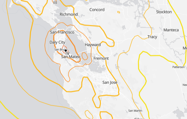 旧金山国际机场附近3.7级地震震动湾区