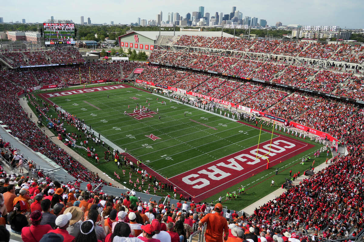 Houston plays Texas during a sold-out NCAA college football game at TDECU Stadium, Saturday, Oct. 21, 2023, in Houston.