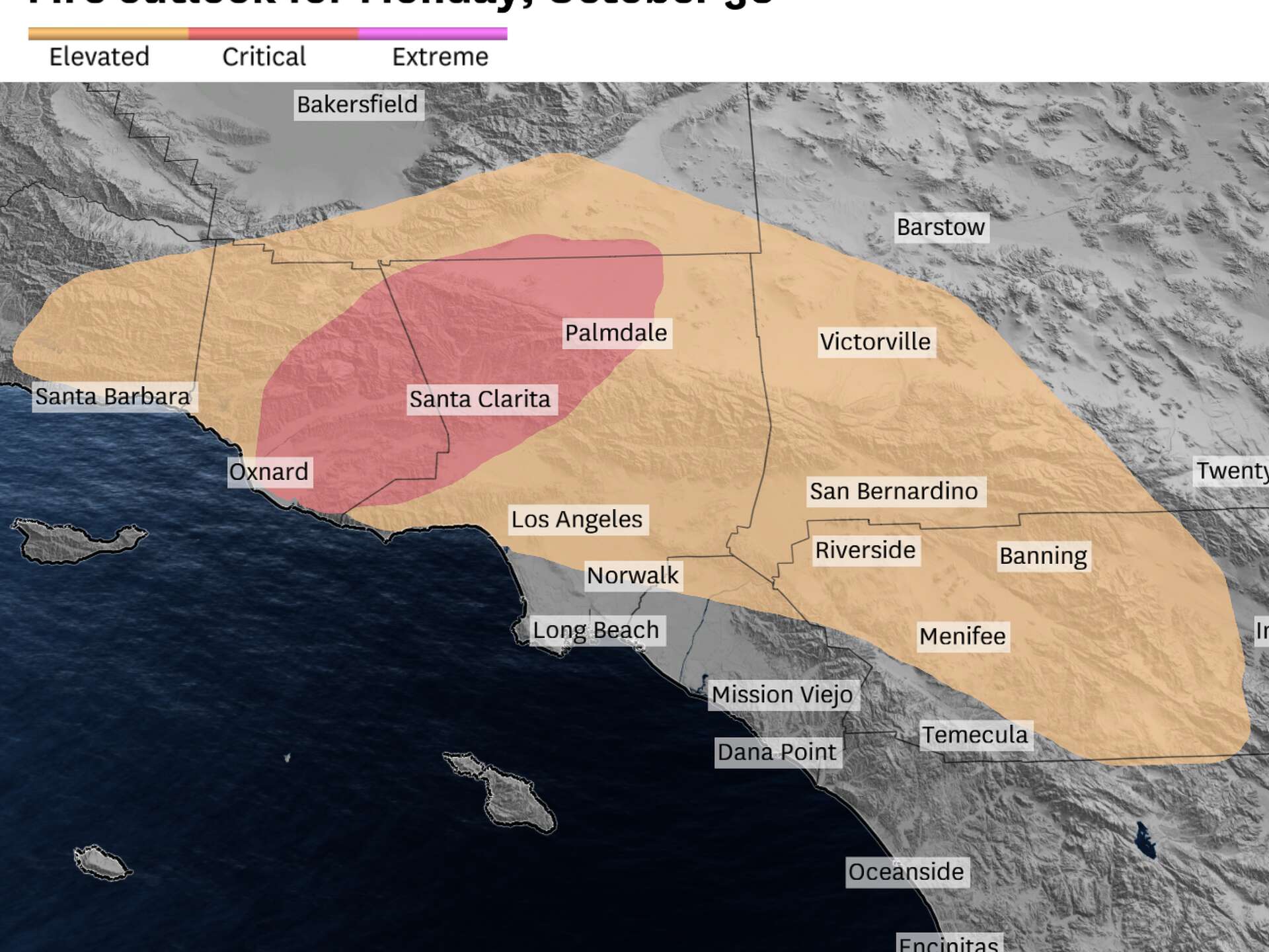 California weather: Santa Ana winds and fire risk continue Monday