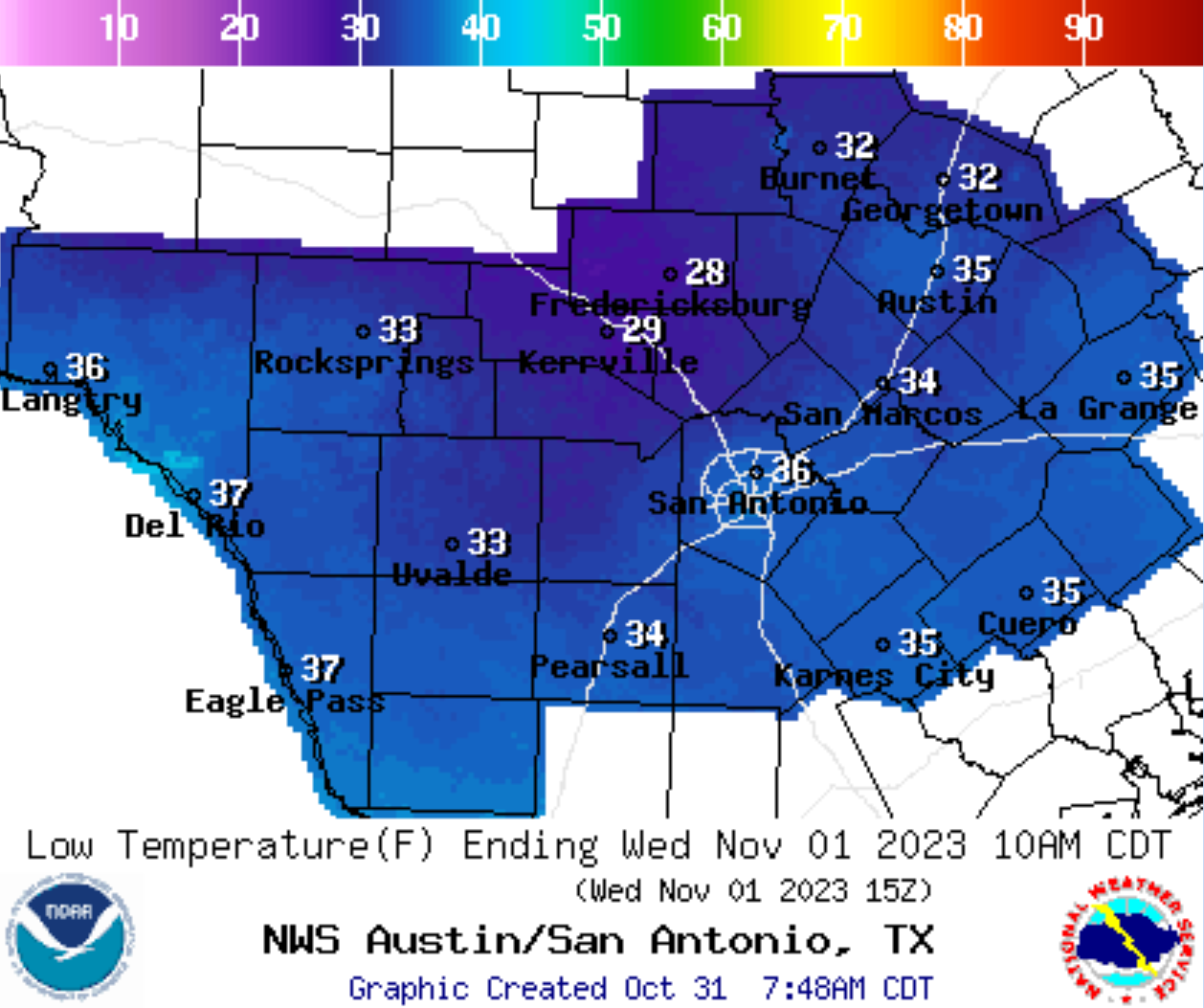 Coldest Temperature In San Antonio Texas