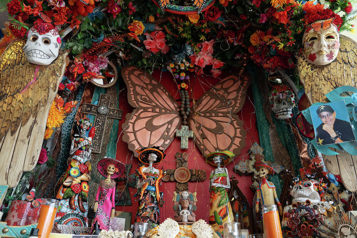 A community altar is pictured at Casa Ramirez, a Mexican folk art store in the Heights in Houston, TX on Friday October 27, 2023. 