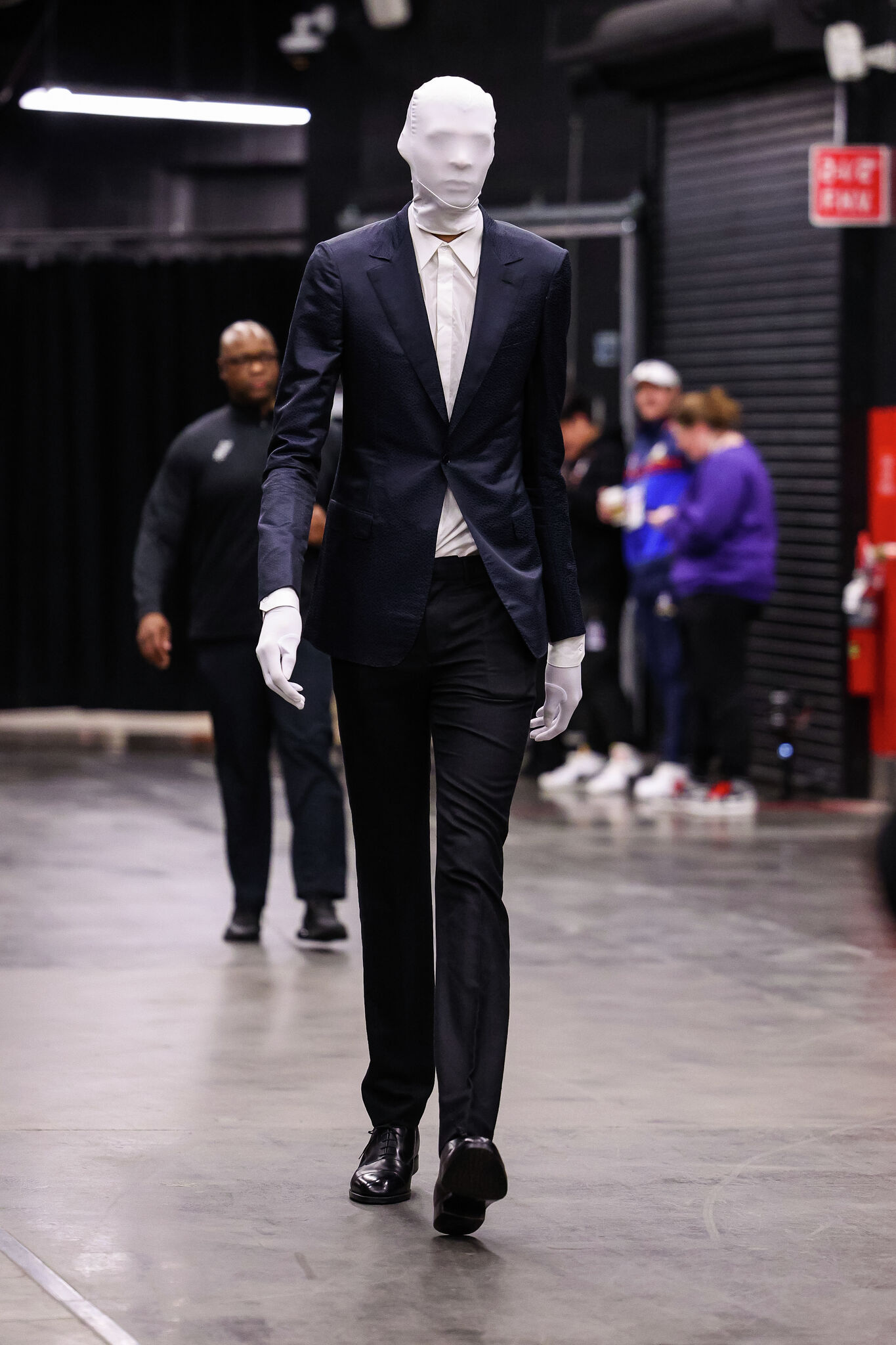 Victor Wembanyama dressed as Slenderman for Halloween