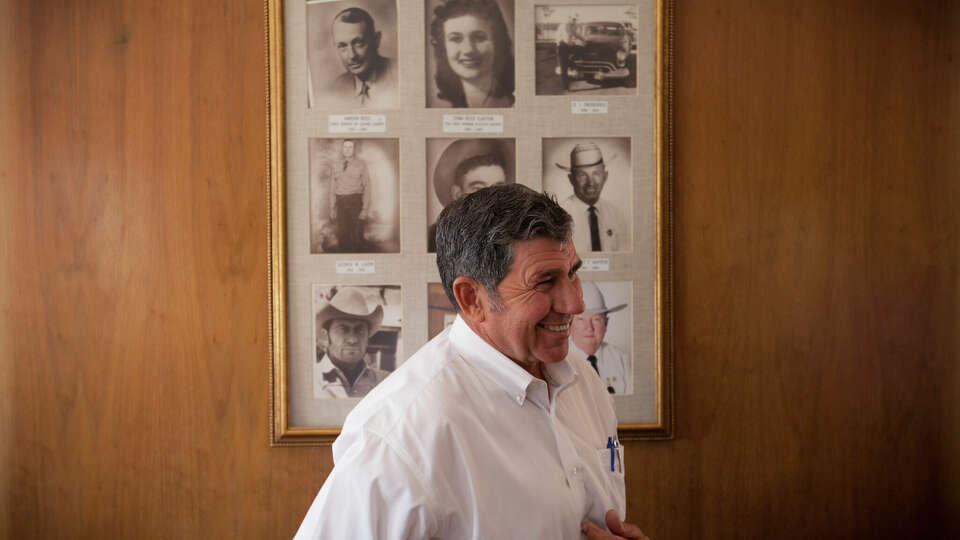 Loving County Judge Skeet Jones, at the county courthouse in Mentone, Texas, in 2014. 