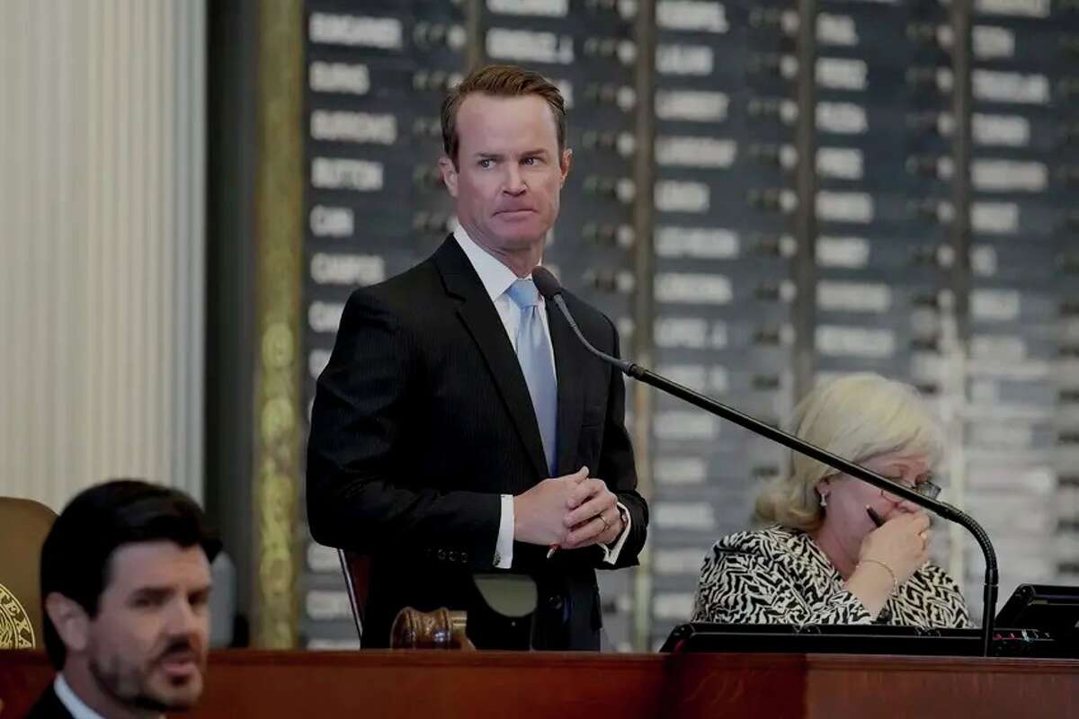 Texas House Speaker Dade Phelan before gaveling in the House for the third-called special session on Oct. 9.