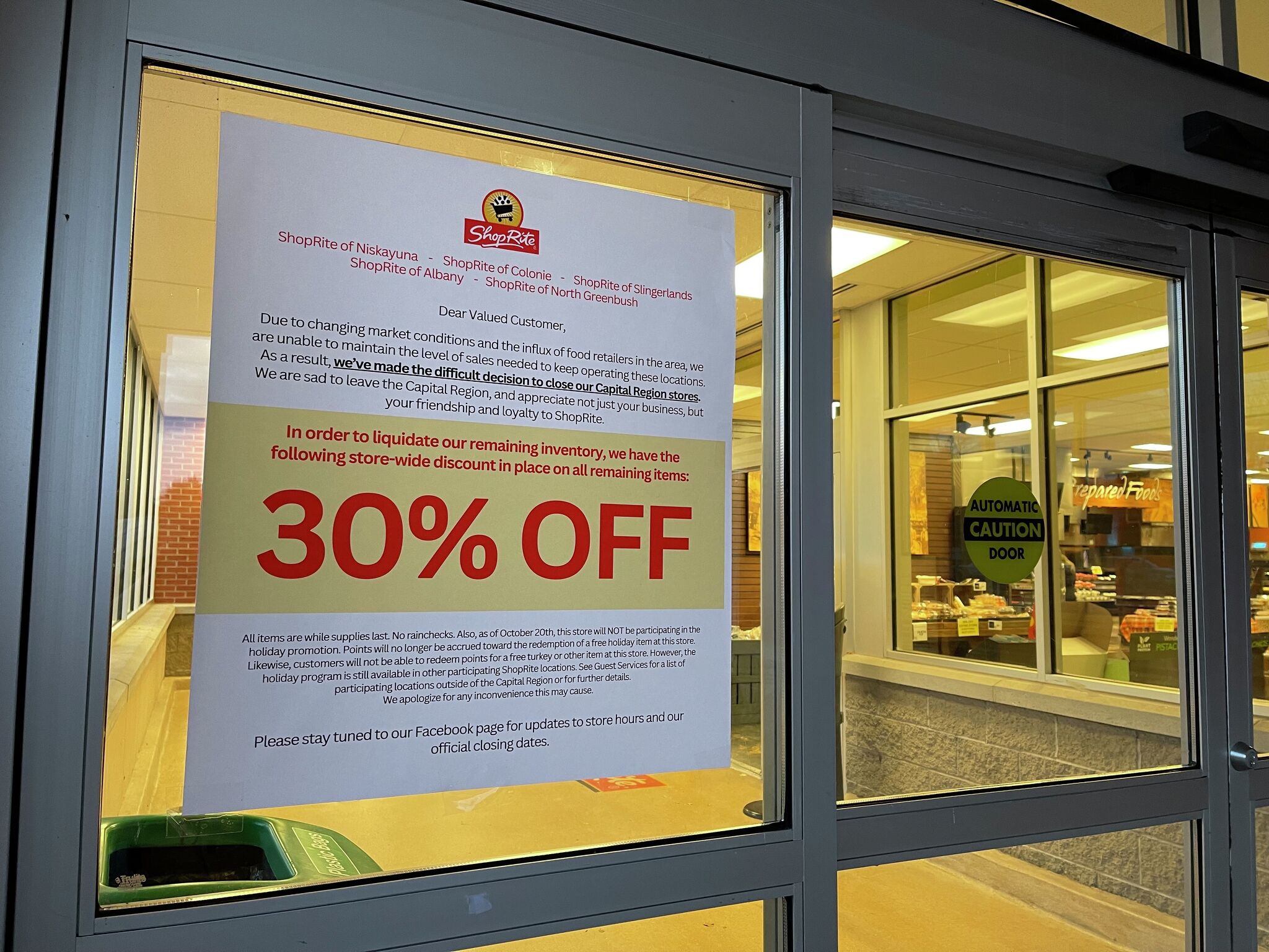 ShopRite to shut stores across Capital Region of New York