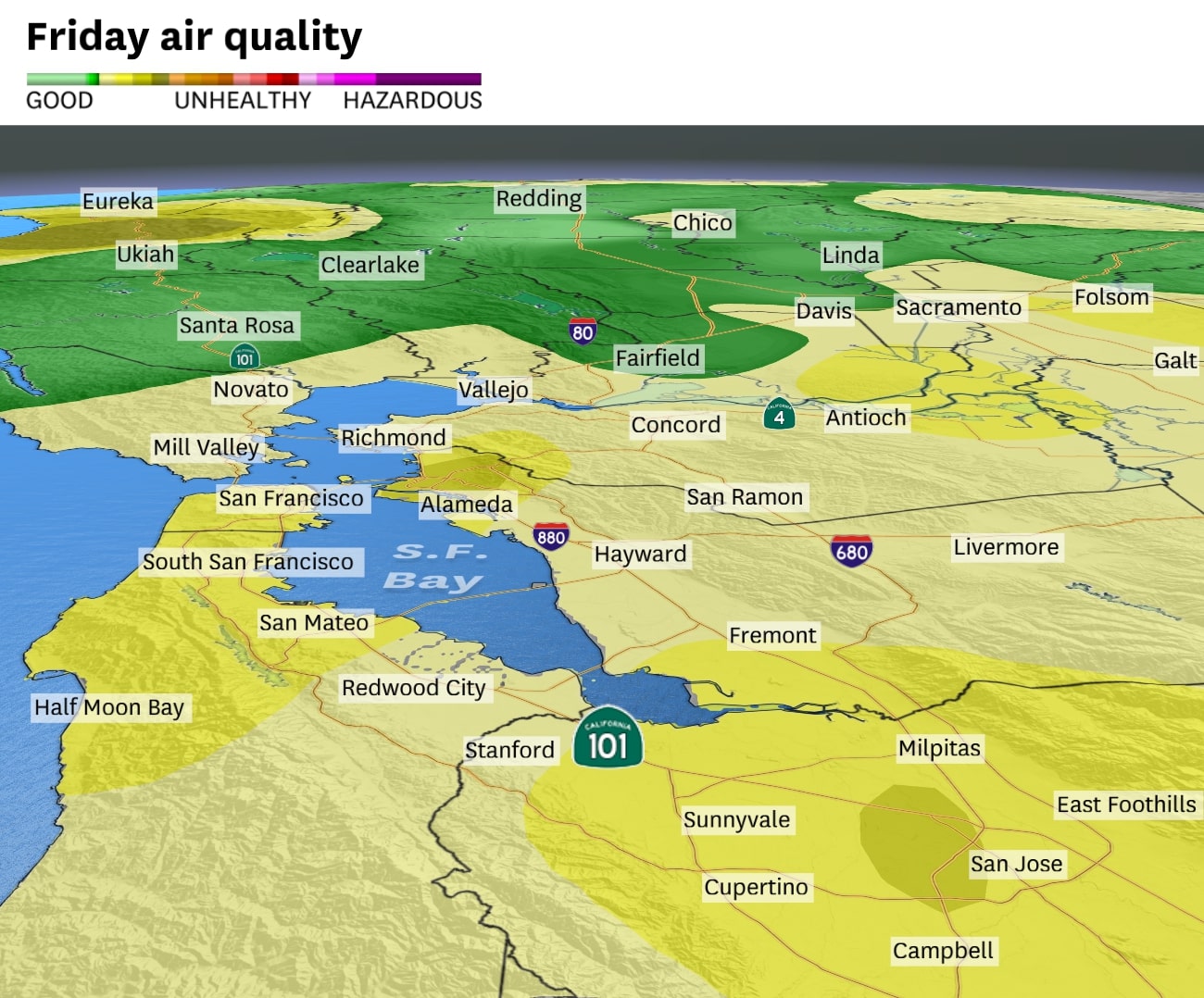 Why Bay Area air quality is poor today, and when it will improve