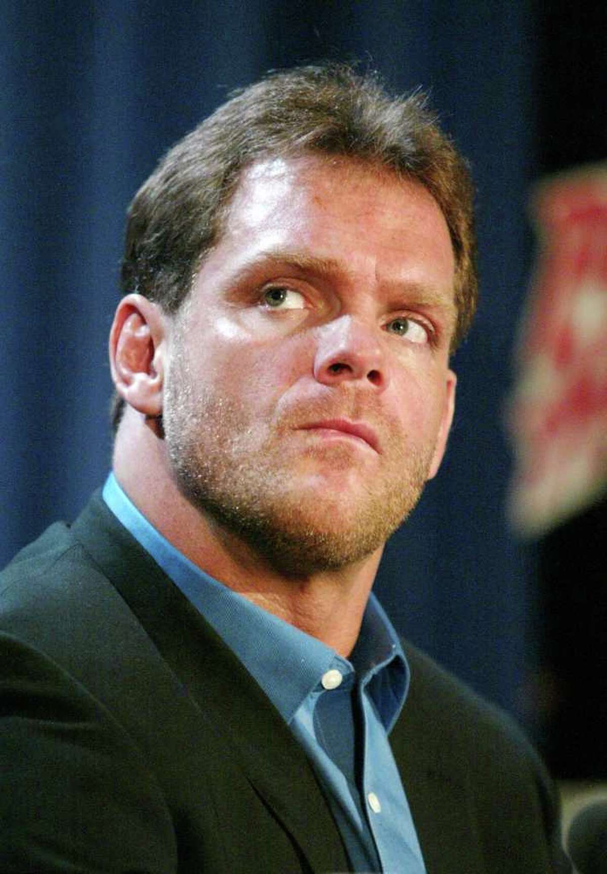 NEW YORK - MARCH 11: Wrestler Chris Benoit attends a press conference to promote Wrestlemania XX at Planet Hollywood March 11, 2004 in New York City. (Photo by Peter Kramer/Getty Images)