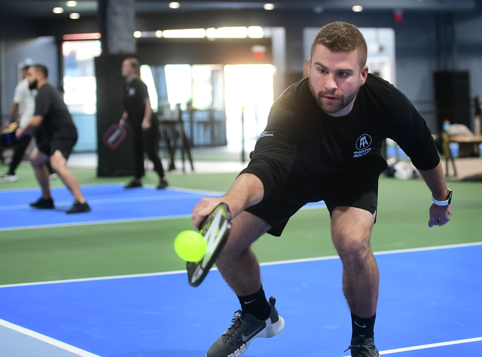 Photos: Stamford police, fire compete in pickleball 'battle'