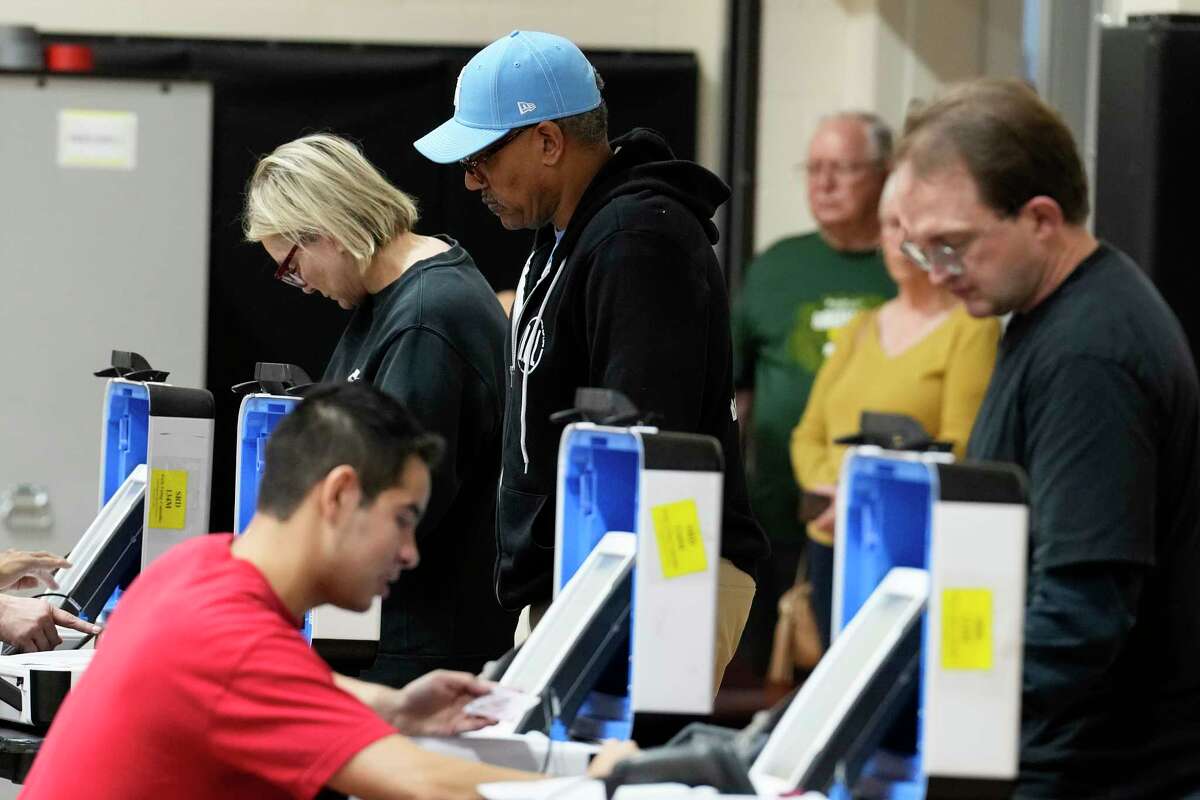 People voting for general election on Election Day on Tuesday, Nov. 7, 2023 at West Gray Multiservice Center in Houston.