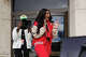 Megan Thee Stallion walks out to speak to a crowd of students waiting to see her after she surprised the recipients of the Flamin Hot scholarship fund at Texas Southern University on Wednesday, Nov. 8, 2023, in Houston.