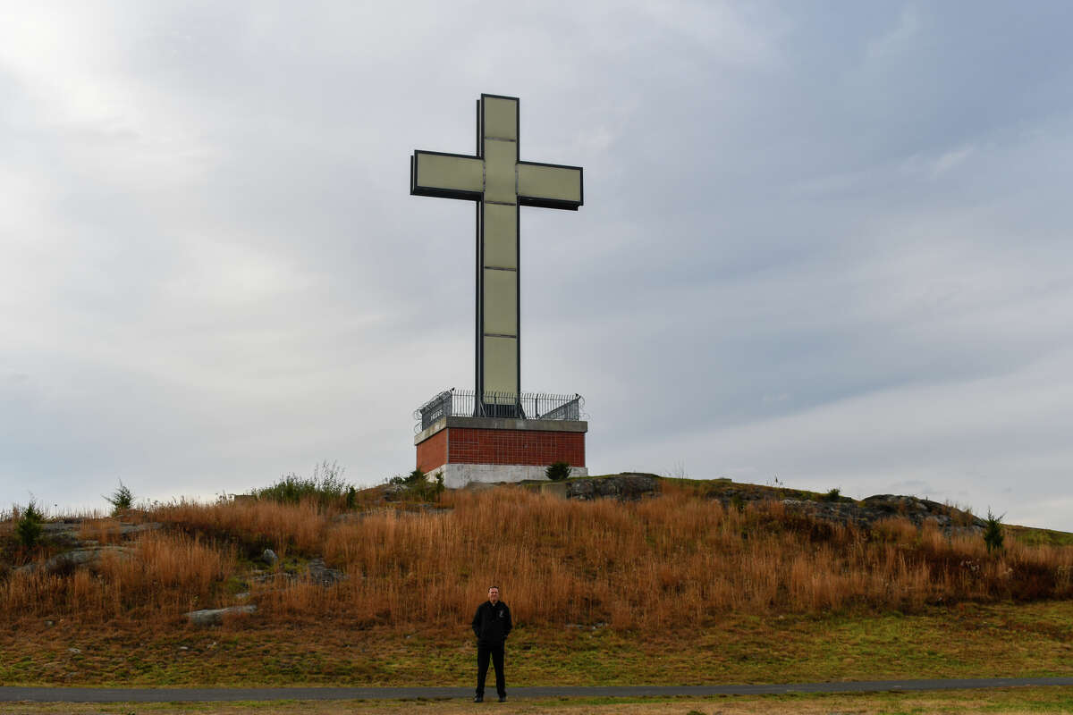 Father Jim Sullivan at the Holy Land USA property in Waterbury, Connecticut, on Nov. 6, 2023.