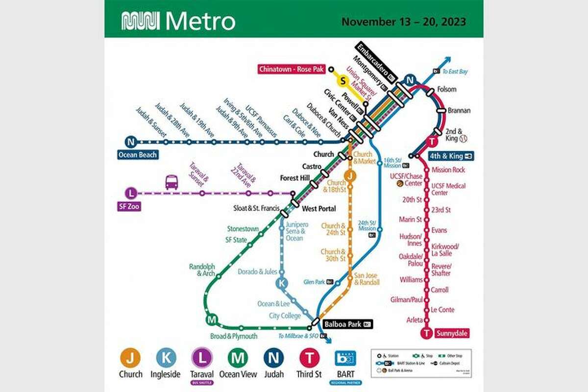 A map of the Muni lines during APEC. 