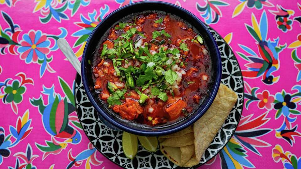 Menudo from Puebla's Mexican Kitchen on Saturday, Nov. 11, 2023, in Houston.