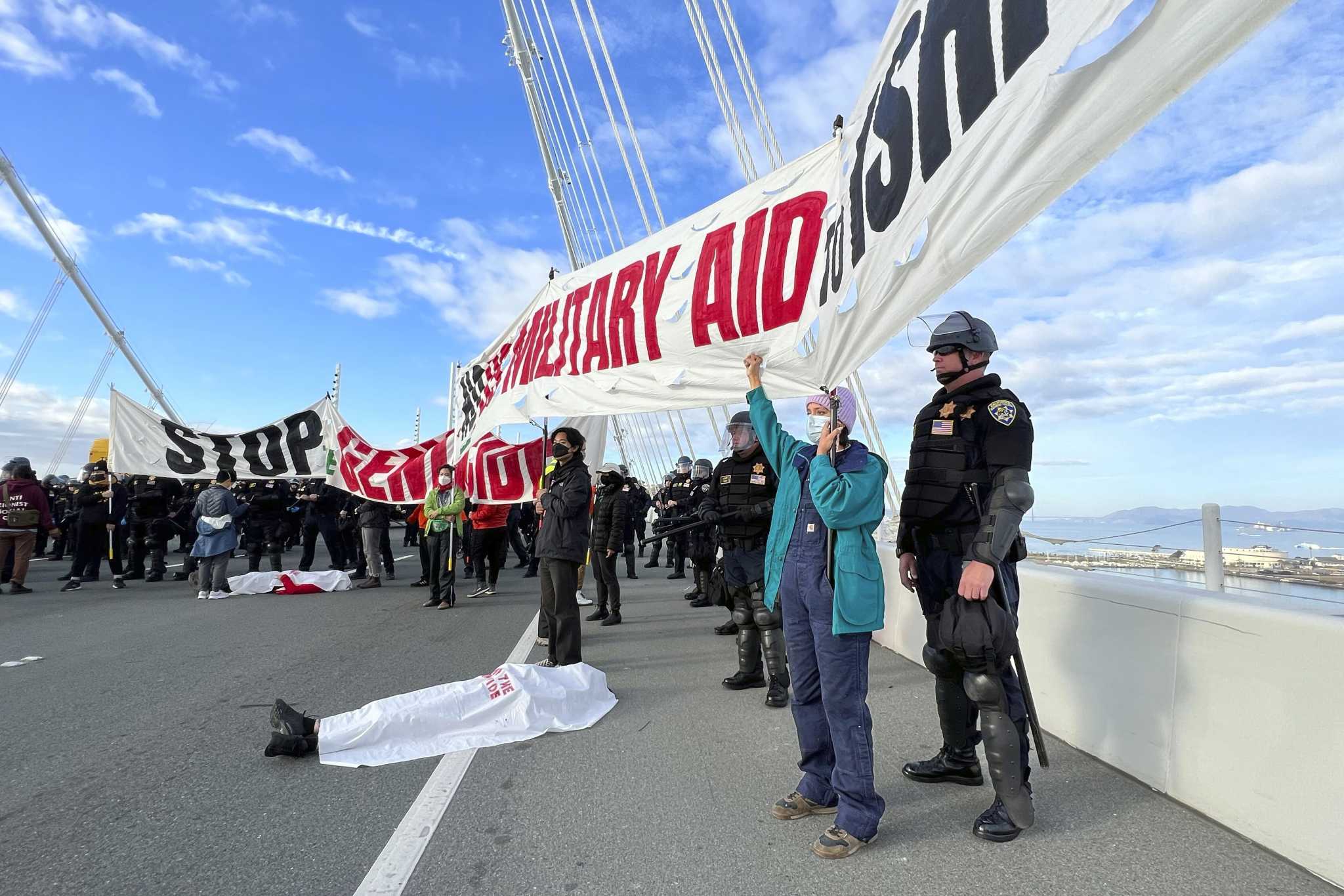 San Francisco Bay Bridge’s westbound lanes shut down by protesters