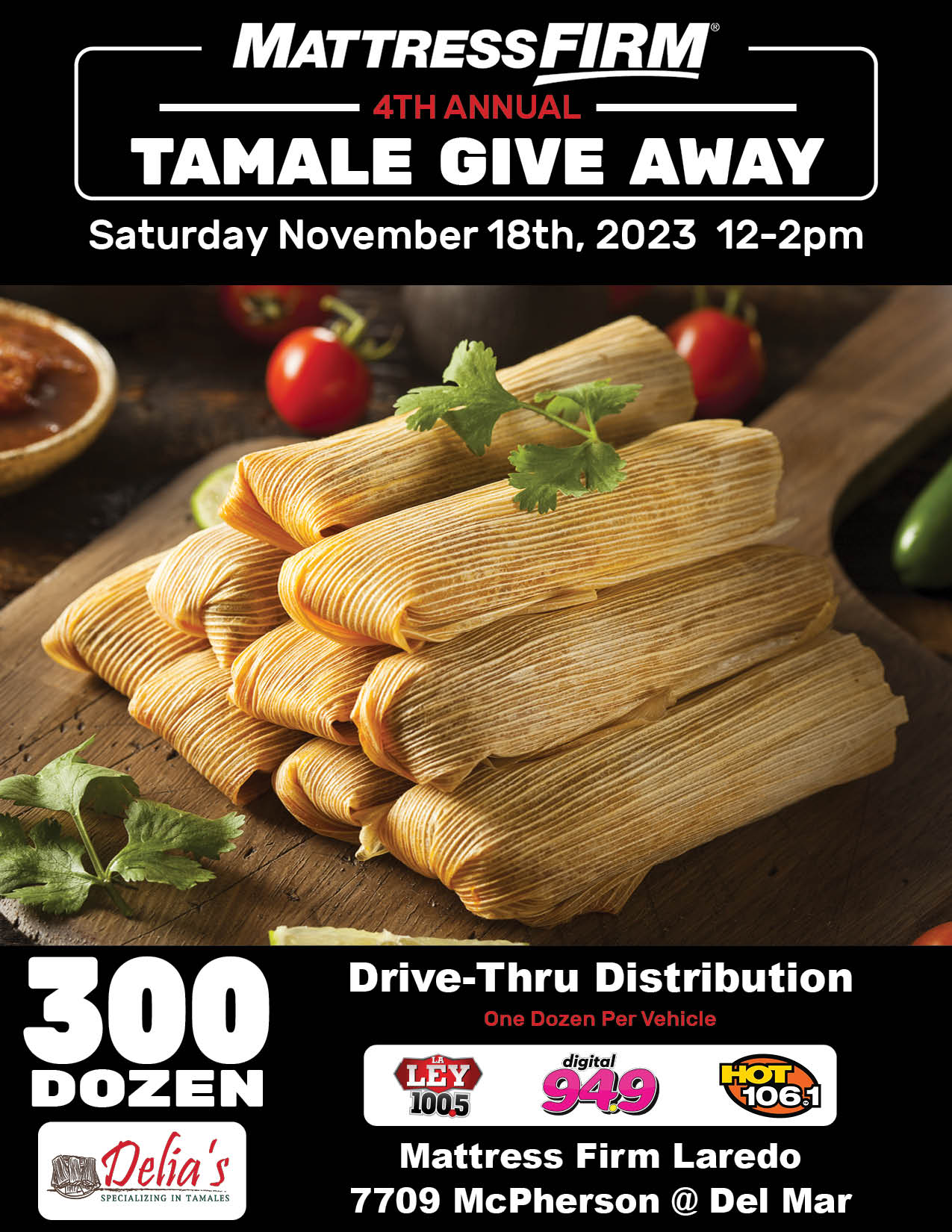 Laredo Mattress Firm to give free Delia’s Tamales before Thanksgiving