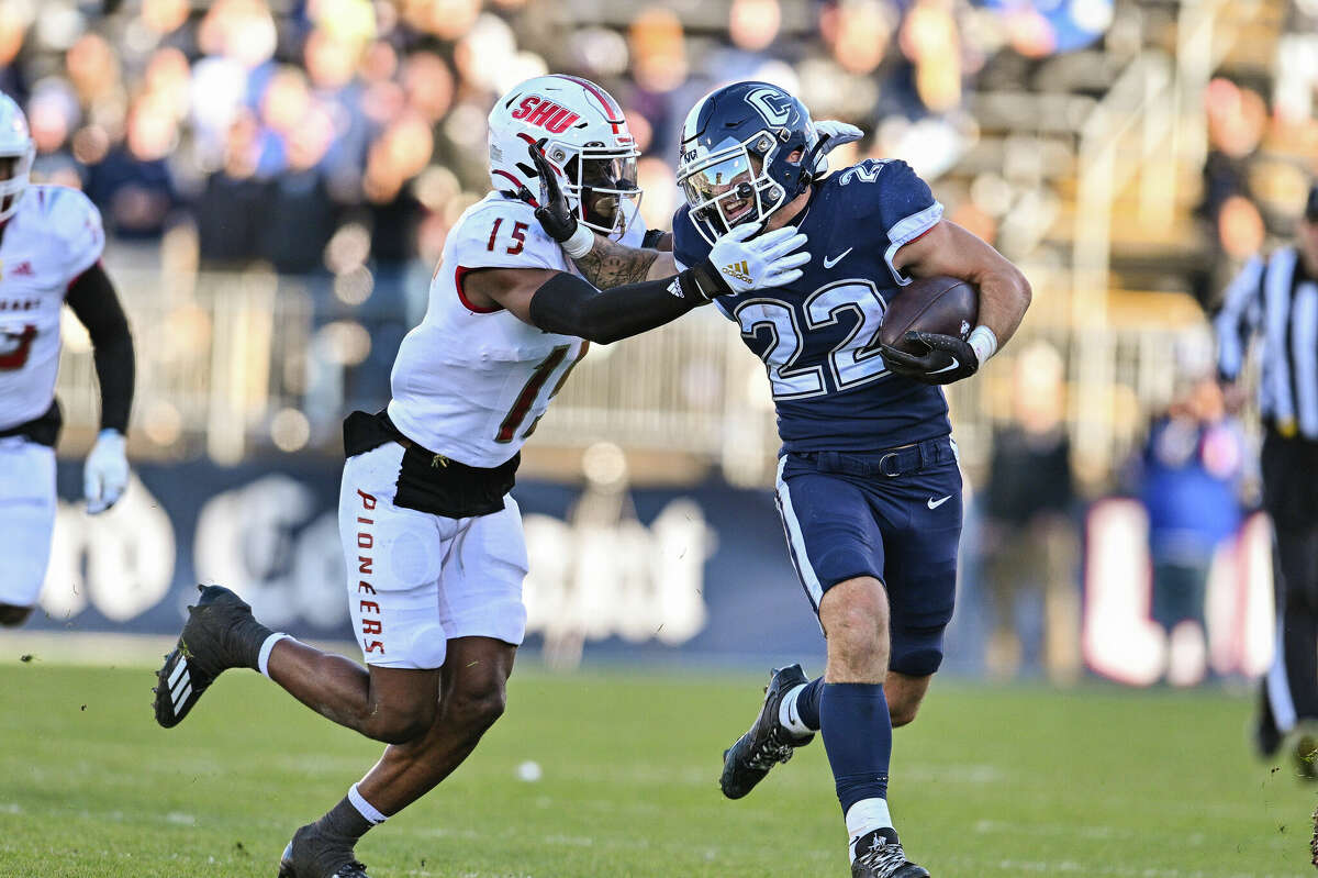 The UConn Football Team Defeated Sacred Heart On Senior Day.