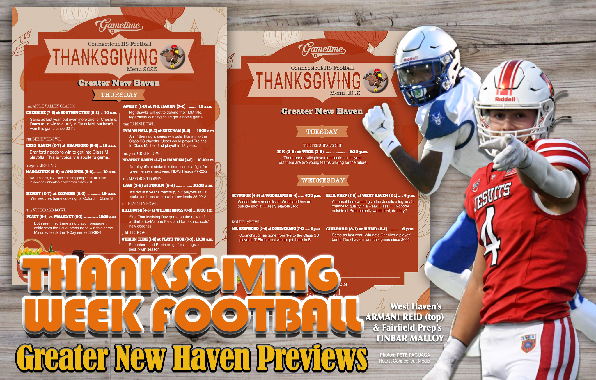 Football capsules for Thanksgiving games in New Haven County 2023