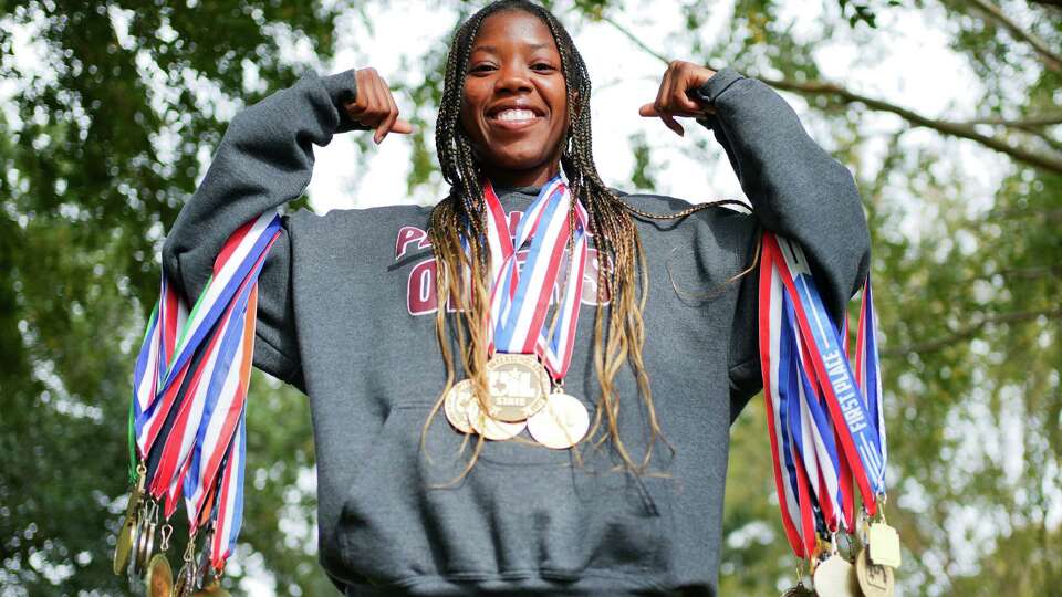 Pearland senior Maddie Peters is Houston Chronicle's All-Greater Houston girls cross country runner of the year, photographed on Tuesday, Nov. 21, 2023 in League City.