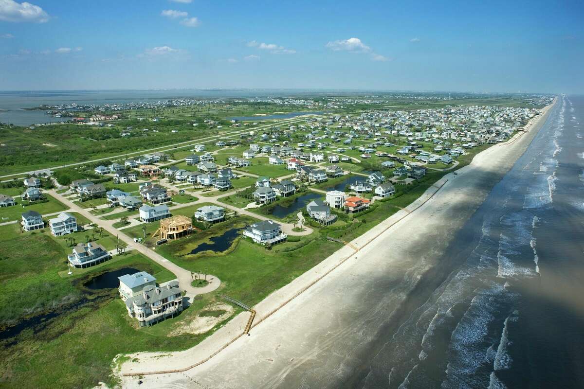 Aerial view of Galveston.