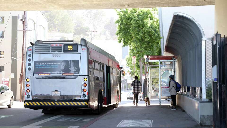 MUNI bus stop on 22nd Street under I-280 in San Francisco, Calif., on Thursday, July 13, 2023.