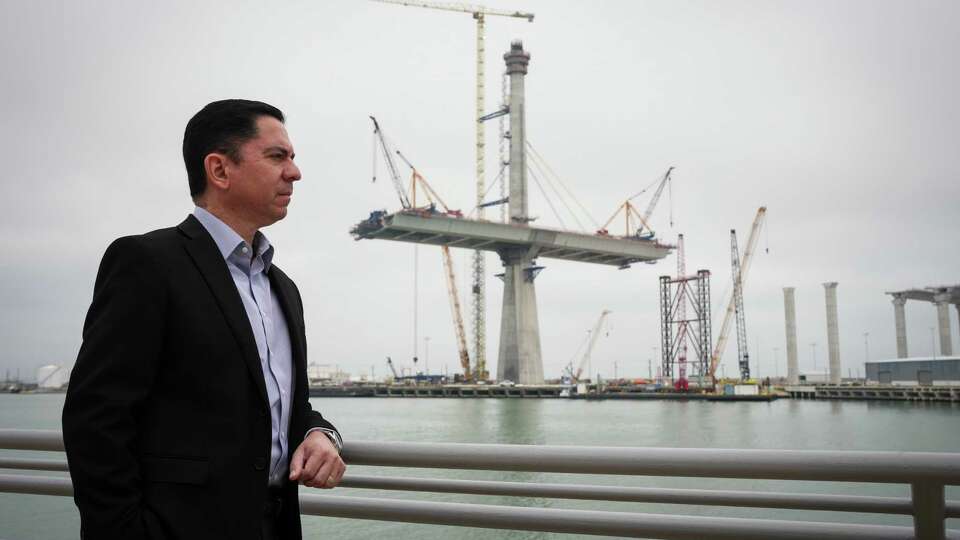 Omar Garcia, chief external affairs officer for the Port of Corpus Christi, poses for a portrait Thursday, Nov. 16, 2023, at the port in Corpus Christi.