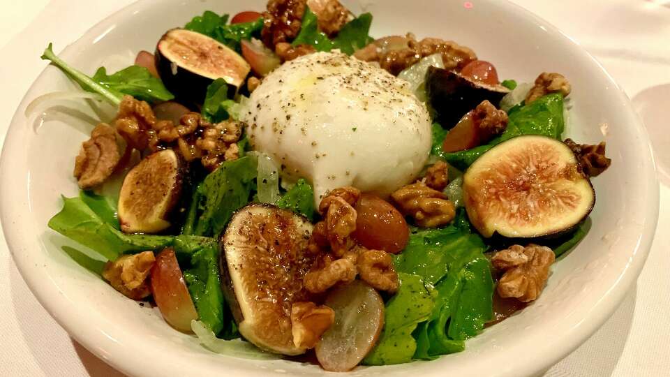 Fall take on burrata salad at I Bracco, with figs, grapes and walnuts.