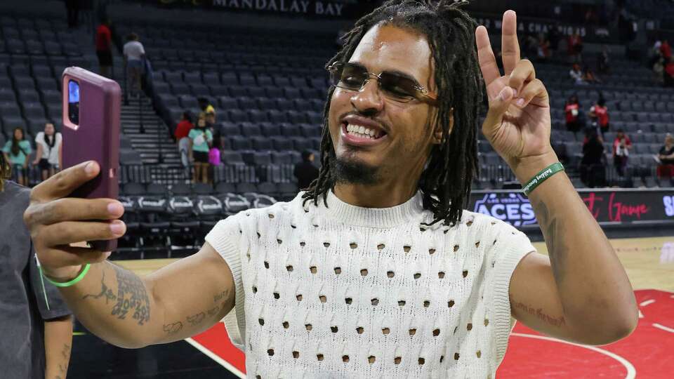 LAS VEGAS, NEVADA - JUNE 29: TikTok food reviewer Keith Lee is interviewed after attending a game between the New York Liberty and the Las Vegas Aces at Michelob ULTRA Arena on June 29, 2023 in Las Vegas, Nevada. The Aces defeated the Liberty 98-81. NOTE TO USER: User expressly acknowledges and agrees that, by downloading and or using this photograph, User is consenting to the terms and conditions of the Getty Images License Agreement.