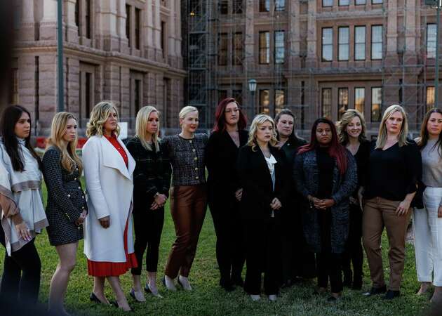 Plaintiffs in the Zurawski v Texas case stand outside of the Texas State Capitol on Tuesday, Nov. 28, 2023, in Austin, Texas, after the Texas Supreme Court heard oral arguments for their case, a major challenge to Texas' abortion ban led by more than 20 women suing for clarified medical exemptions. The women on the lawsuit, which was filed in March, say they were denied care and their health was jeopardized because the law is overly vague.