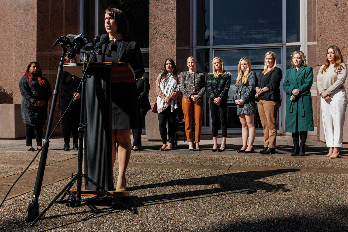 Molly Duane, a Center for Reproductive Rights attorney, answers questions from media after the Texas Supreme Court heard oral arguments in the Zurawski v Texas case, a major challenge to Texas' abortion ban led by more than 20 women suing for clarified medical exemptions, at the state capitol on Tuesday, Nov. 28, 2023, in Austin, Texas. The plaintiffs Duane represents say they were denied care and their health was jeopardized because the law is overly vague.