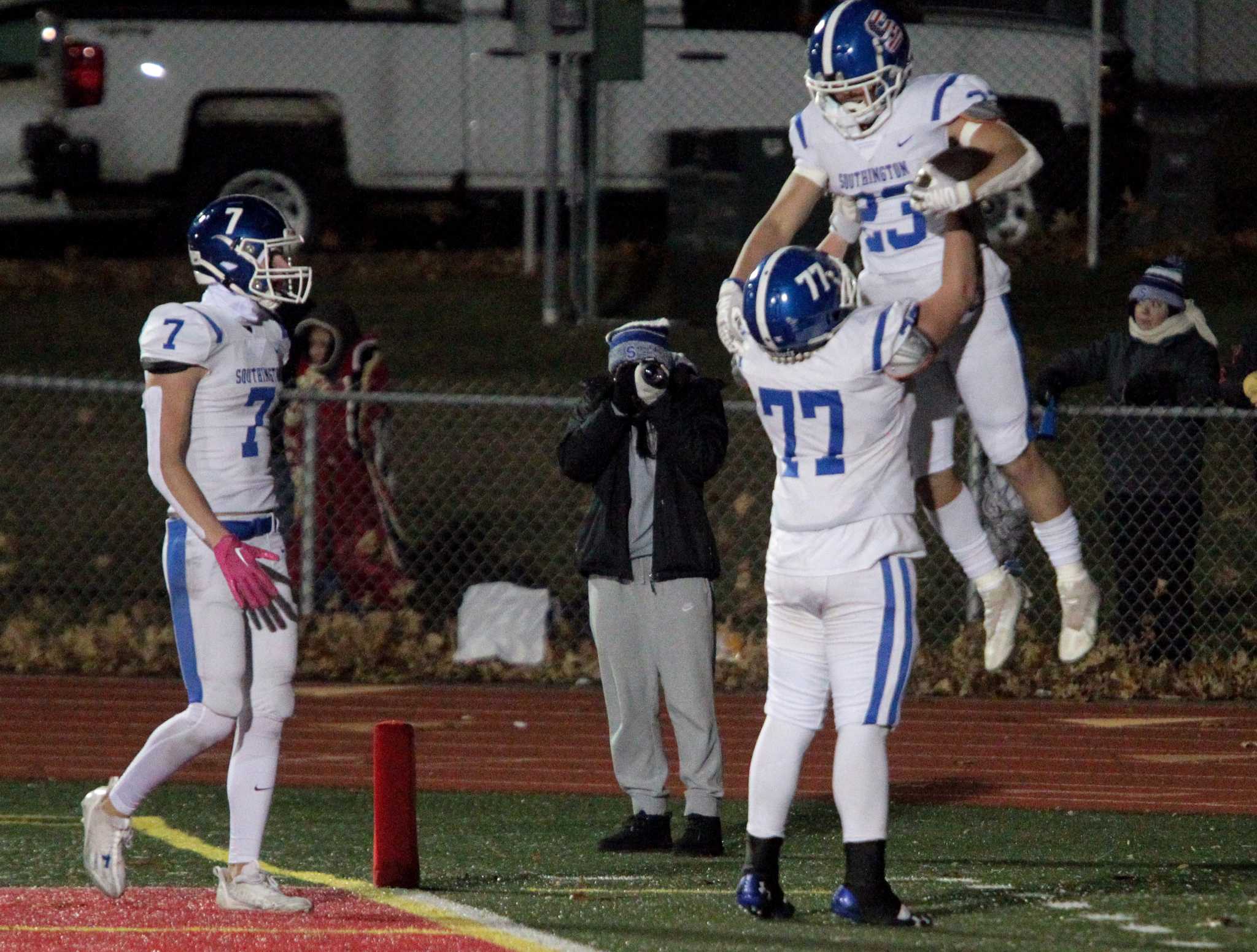 Southington football defeats Manchester in CT Class LL quarterfinals..