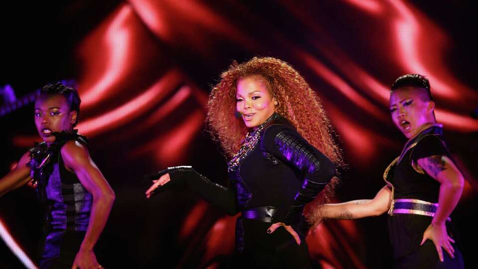 DUBAI, UNITED ARAB EMIRATES - MARCH 26: Janet Jackson performs after the Dubai World Cup at the Meydan Racecourse on March 26, 2016 in Dubai, United Arab Emirates.