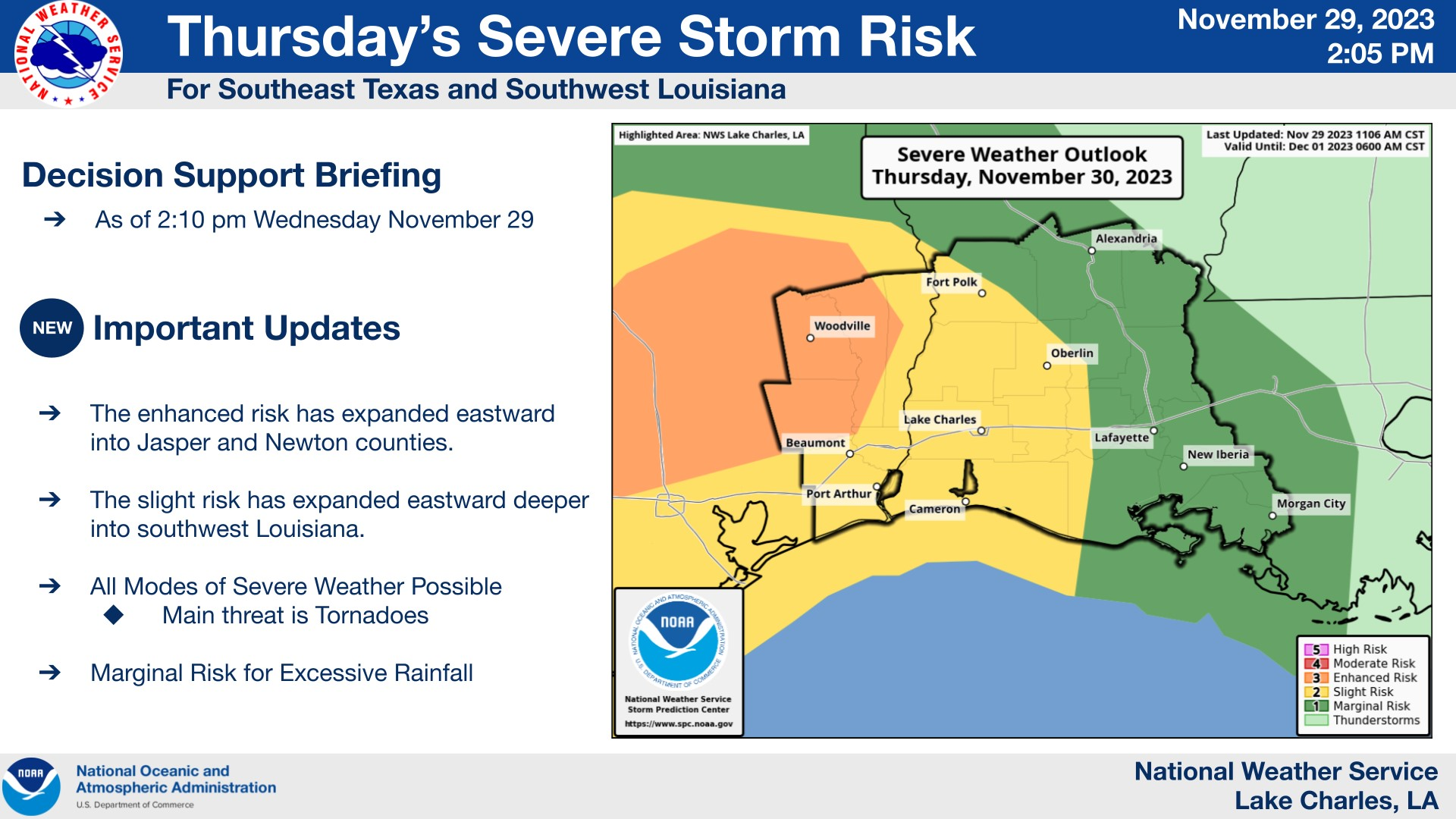 Southeast Texas expected to experience inclement weather Thursday