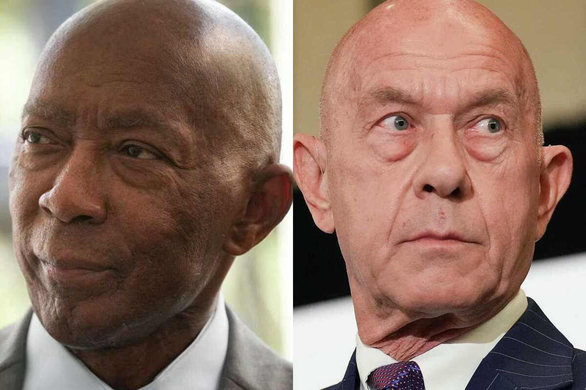 Mayor Sylvester Turner and mayoral candidate John Whitmire.