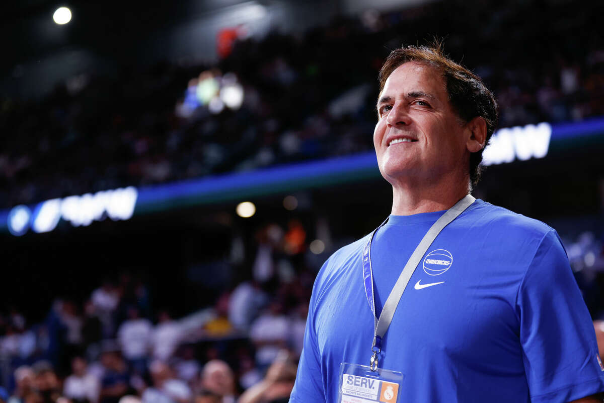 Mark Cuban, owner of the Dallas Mavericks, is seen during the basketball friendly match played between Real Madrid and Dallas Mavericks at Wizink Center pavilion on October 10, 2023, in Madrid, Spain. 