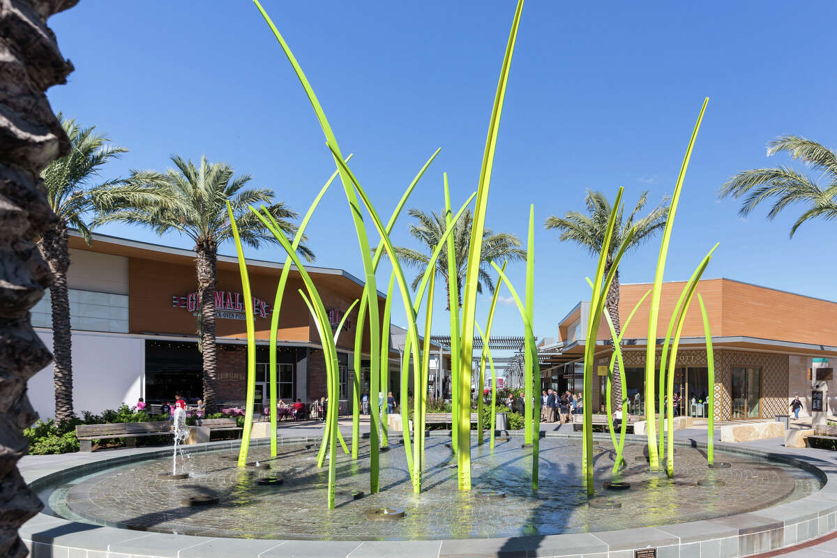 The green grasses fountain is located inside the expansion section of Baybrook Mall in Friendswood