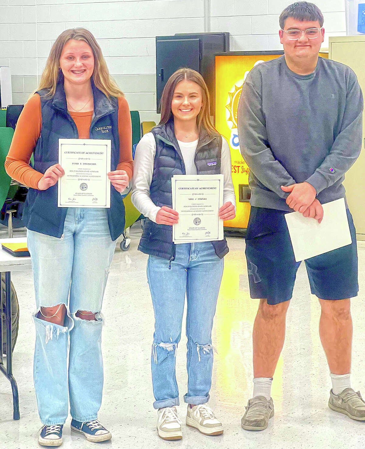 Three Carrollton High students named Illinois State Scholars