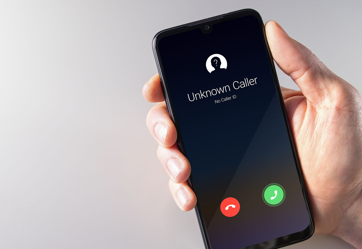 Unknown found. Unknown Caller stock photo.