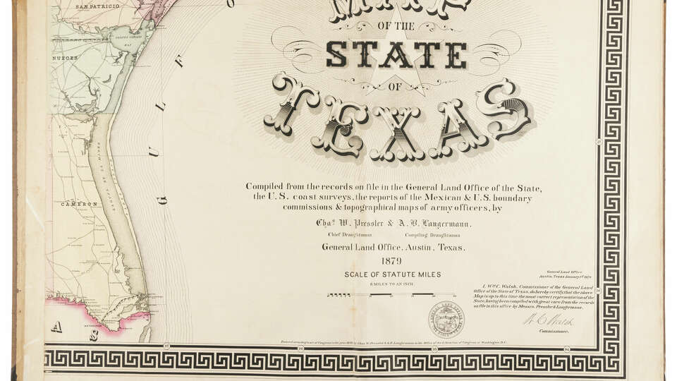 A portion of Charles W. Pressler and A. B. Langermann's Map of the State of Texas.