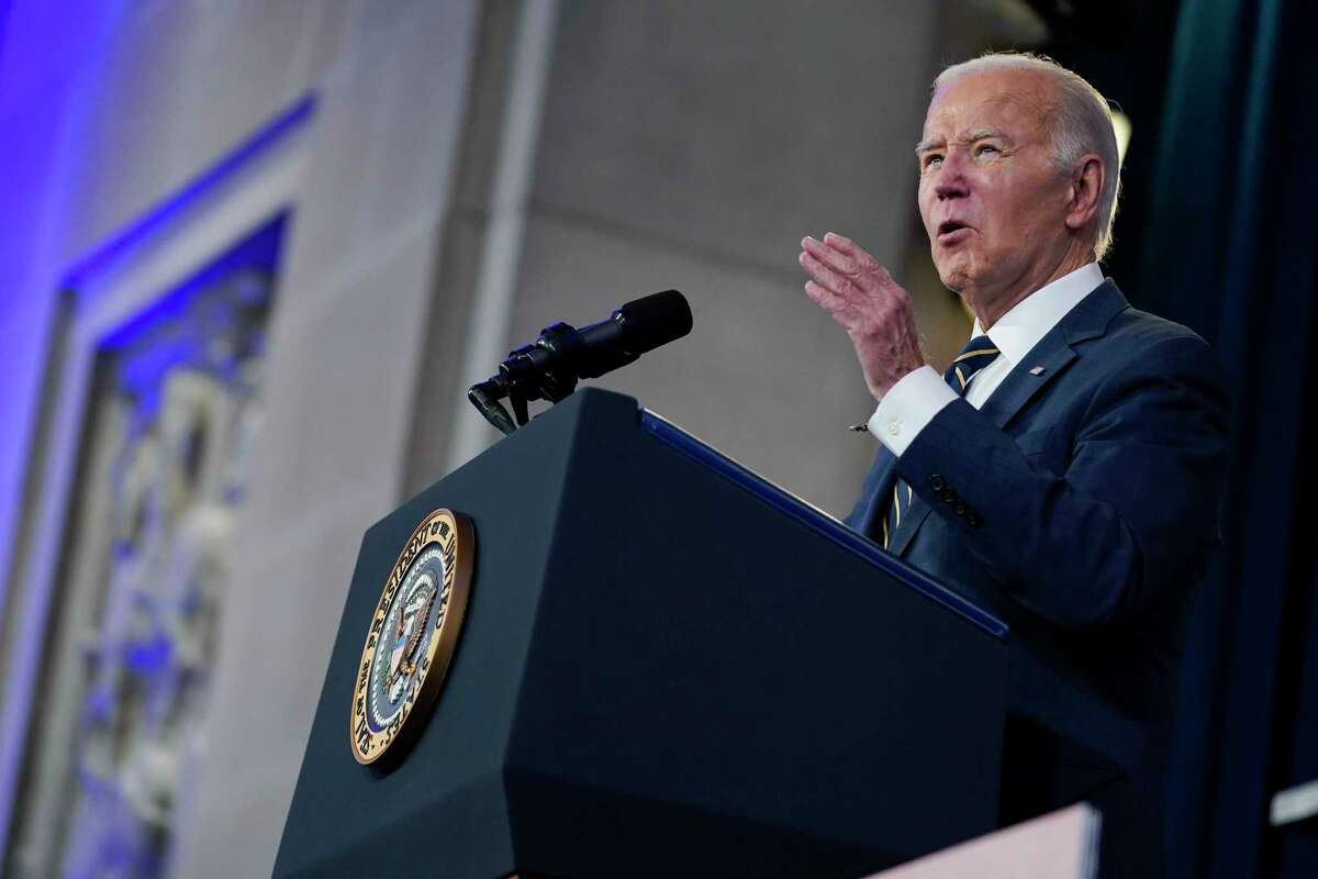 President Joe Biden delivers remarks at the White House Tribal Nations Summit at the Department of the Interior, Wednesday, Dec. 6, 2023, in Washington.