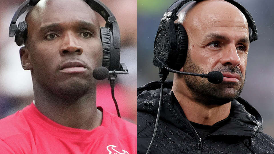 The ties between the Texans' DeMeco Ryans (left) and Jets' Robert Saleh go back nearly two decades to when Ryans played under Saleh when the latter was a Texans assistant. They then coached together in San Francisco on their way to becoming head coaches.