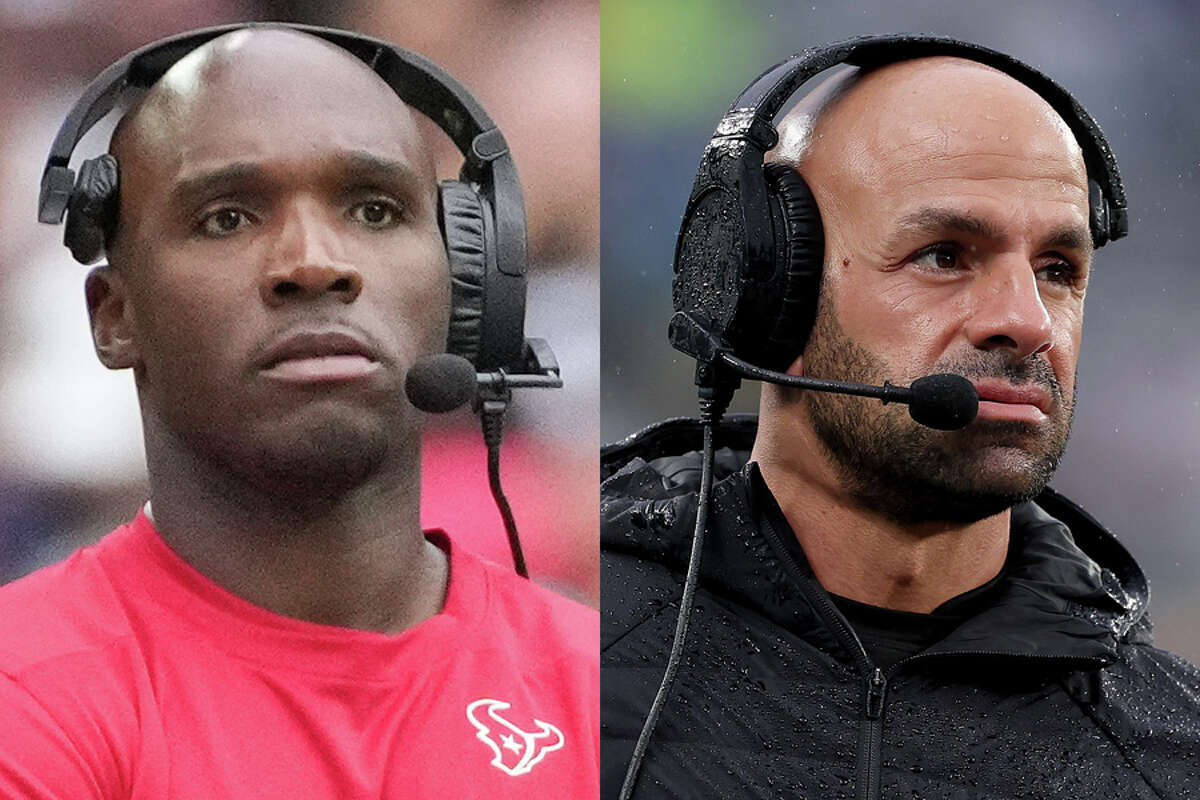 The ties between the Texans' DeMeco Ryans (left) and Jets' Robert Saleh go back nearly two decades to when Ryans played under Saleh when the latter was a Texans assistant. They then coached together in San Francisco on their way to becoming head coaches.