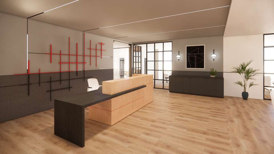 A rendering of CobbyFendley & Associates new reception area.