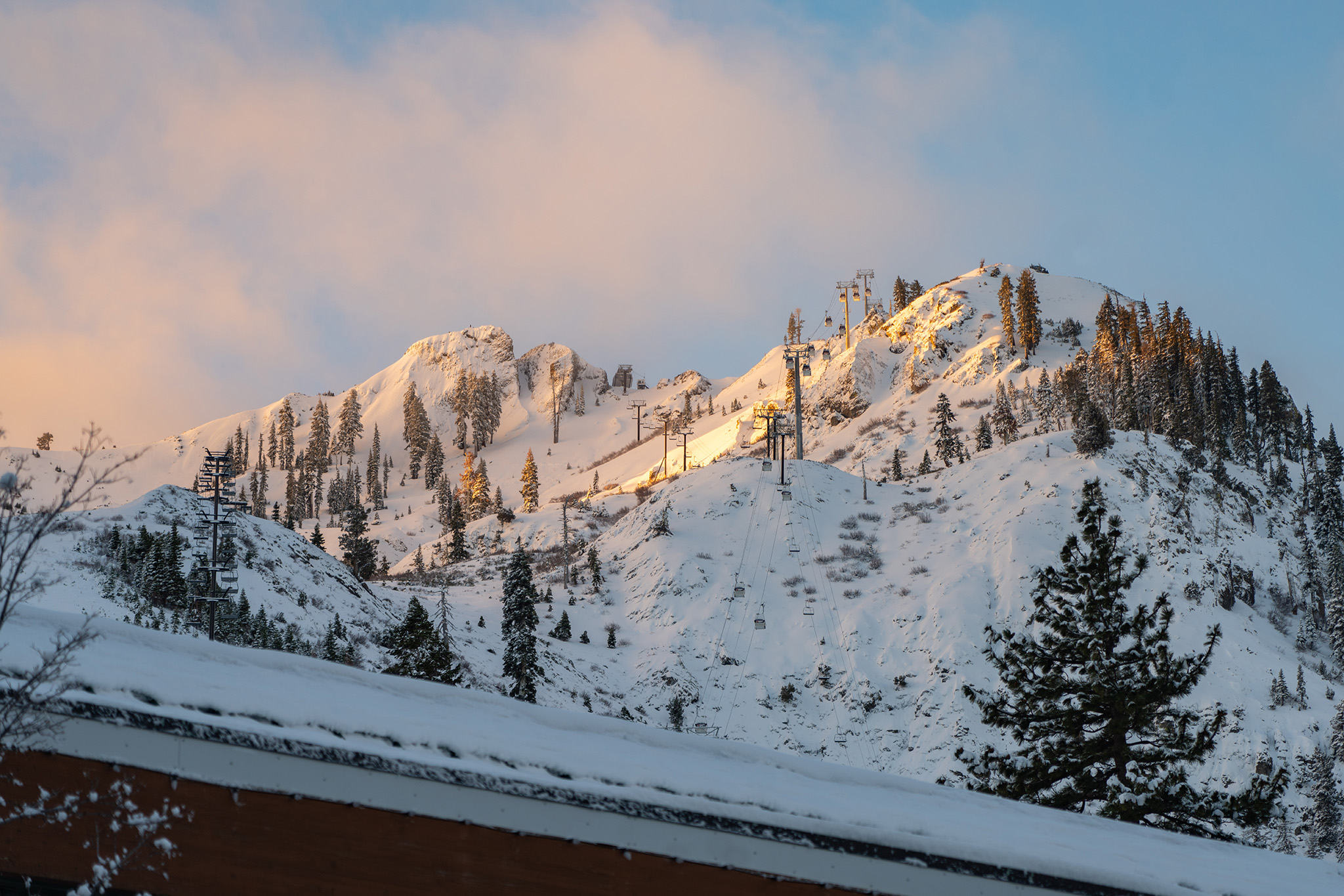 A foot of snow and chain control — winter arrives in Tahoe