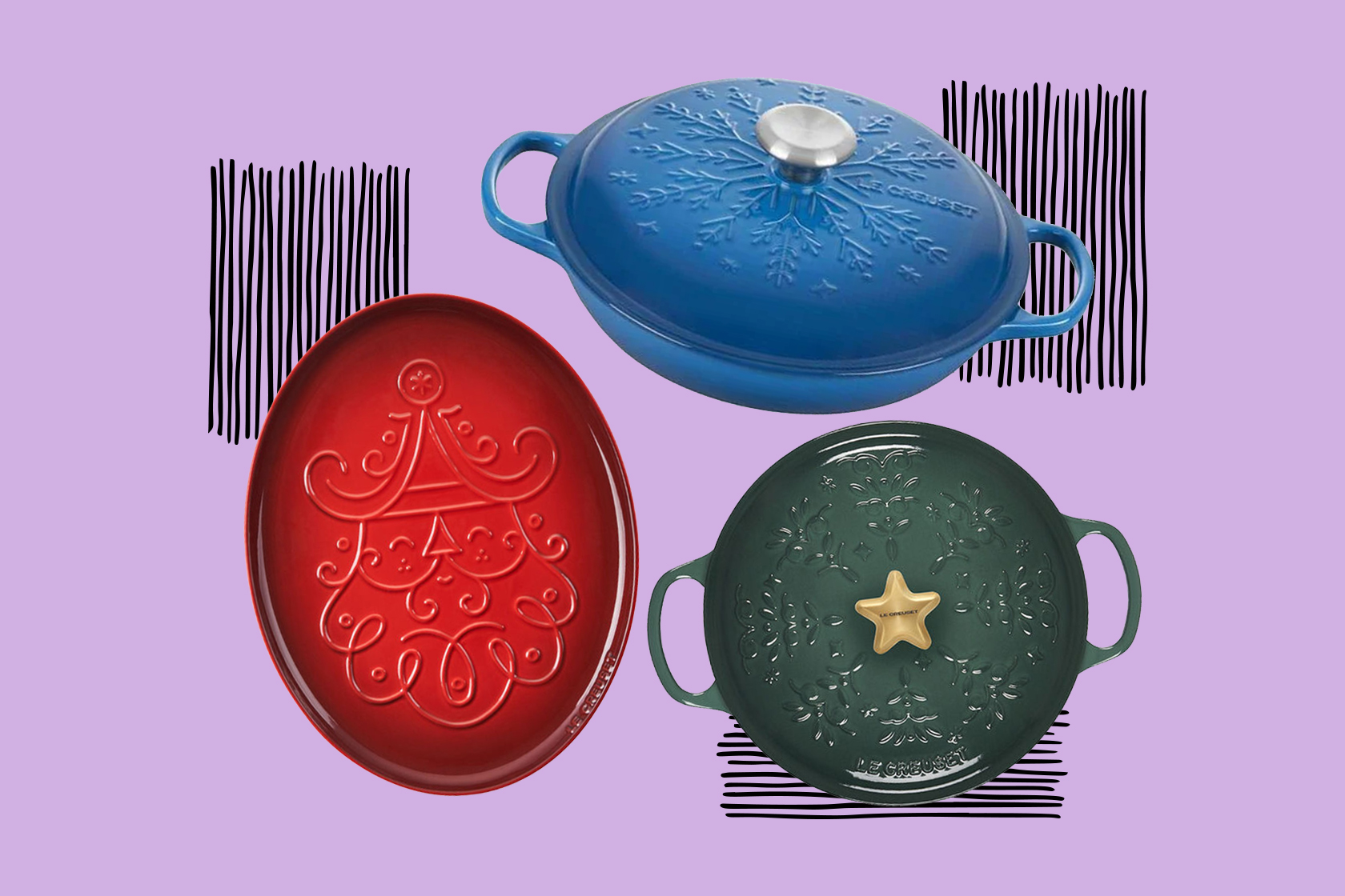 Le Creuset Noel Collection Holiday Tree Round Dutch Oven