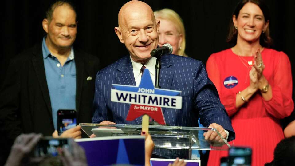 State Sen. John Whitmire speaks to supporters after defeating U.S. Rep Sheila Jackson Lee to become Houston's 63rd mayor at the George R. Brown Convention Center, Saturday, Dec. 9, 2023, in Houston.